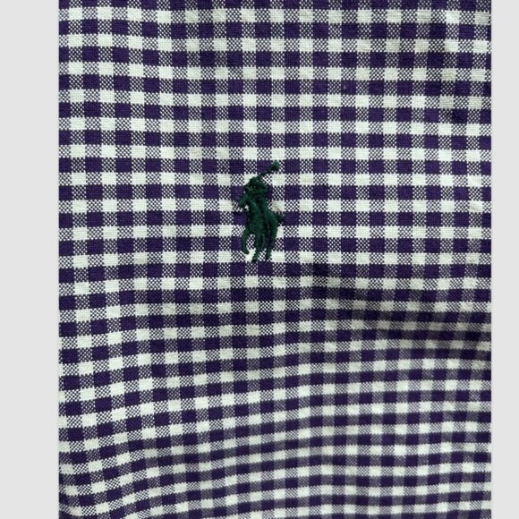 Ralph Lauren Men's Purple/White Gingham Shirt, Classic Fit, Size Medium - Picture 3 of 8